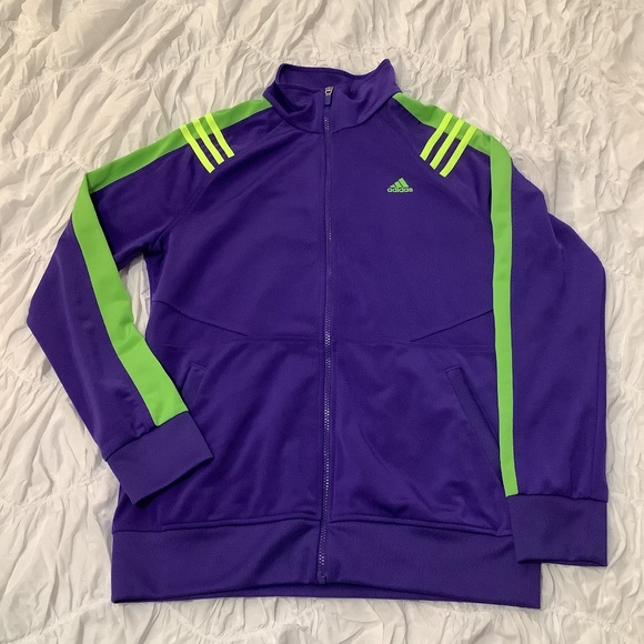 Neon Purple Adidas Track Jacket - Picture 1 of 2
